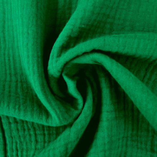 GRØN DOUBLE GAUZE MUSSELIN – BLØD & ÅNDBAR