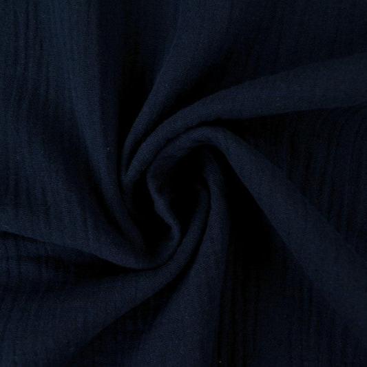 NAVY DOUBLE GAUZE MUSSELIN – BLØD & ÅNDBAR