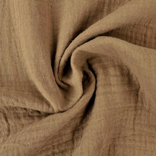 KAKIGRØN DOUBLE GAUZE MUSSELIN – BLØD & ÅNDBAR