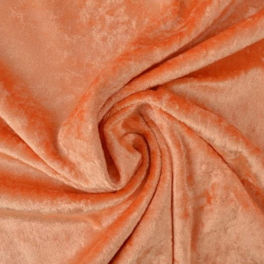 ORANGE NERVØS VELOUR – STRIKKET, STRÆKBAR & GLANSFULDT FALD
