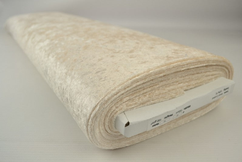 CHAMPAGNEFÄRGAD NERVÖS VELOUR – STICKAD, STRETCHIG & GLANSIG HÖST