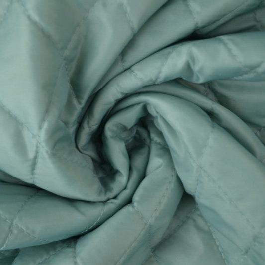 VINTAGE GRØN QUILT STOF MED VATTERET BAGSIDE