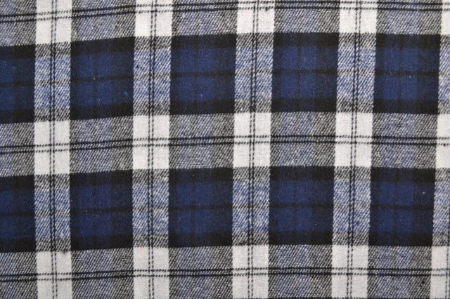 MØRKEBLÅ OG HVID SKOTSKTERNET FLANNEL