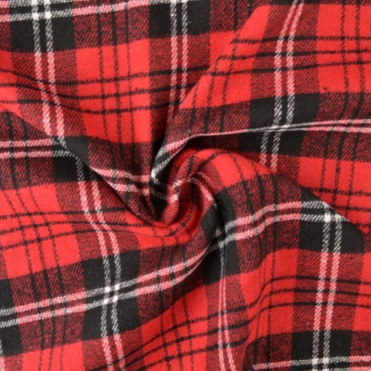 RØD, SORT OG HVID SKOTSKTERNET FLANNEL