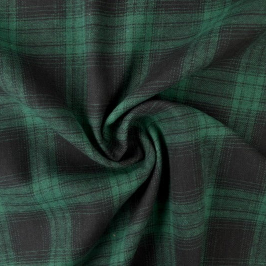 SVART OCH GRÖN MÄRKFLANNELL