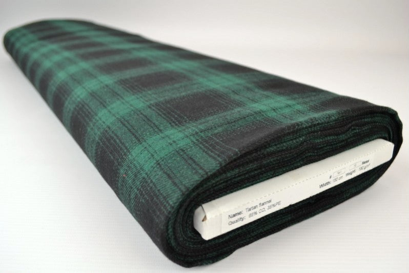 SVART OCH GRÖN MÄRKFLANNELL