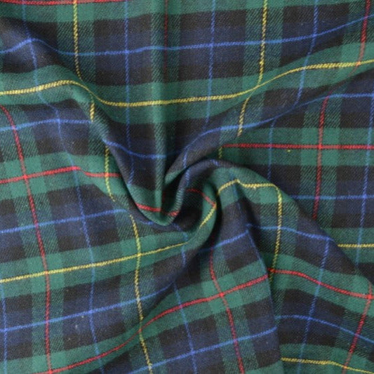 SVART OCH GRÖNT FLANELLMÖRKE MED BLÅ, RÖDA OCH GULA RÄNDER