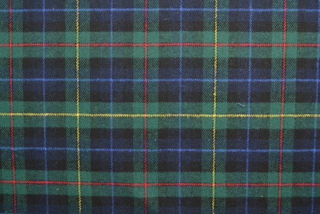SORT OG GRØN SKOTSKTERNET FLANNEL M. BLÅ RØDE OG GULE STRIBER