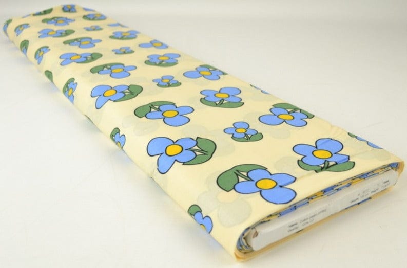 G&M Bomuldspoplin GUL BOMULDSPOPLIN M. SIMPLE BLÅ BLOMSTER