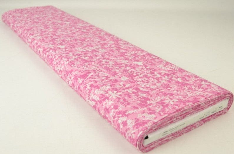 G&M Bomuldspoplin LYSERØD BOMULDSPOPLIN M. ENGBLOMSTER