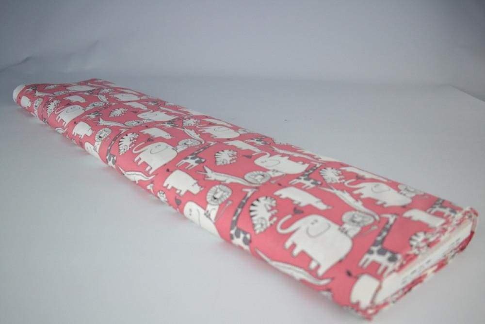G&M Bomuldspoplin PINK BOMULDSPOPLIN MED SAFARI DYR