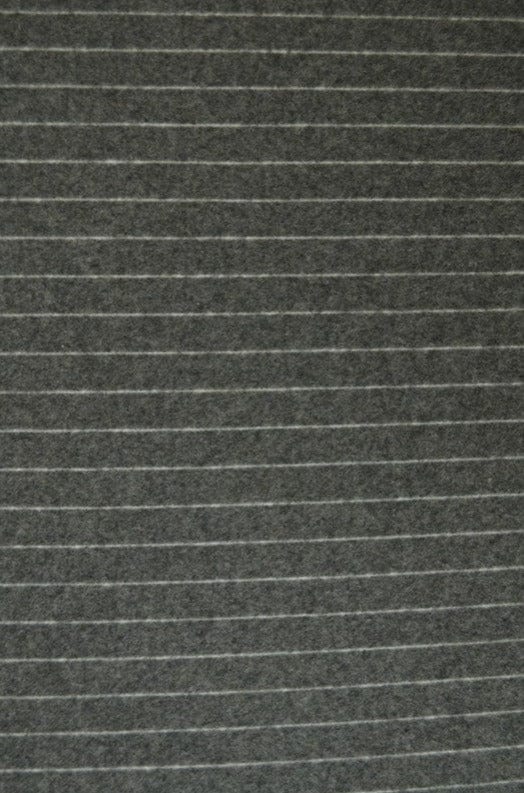 Garn & Metervarer Strikket Bomuldsflannel MØRKEGRÅ TYK STRIBET FLANNEL