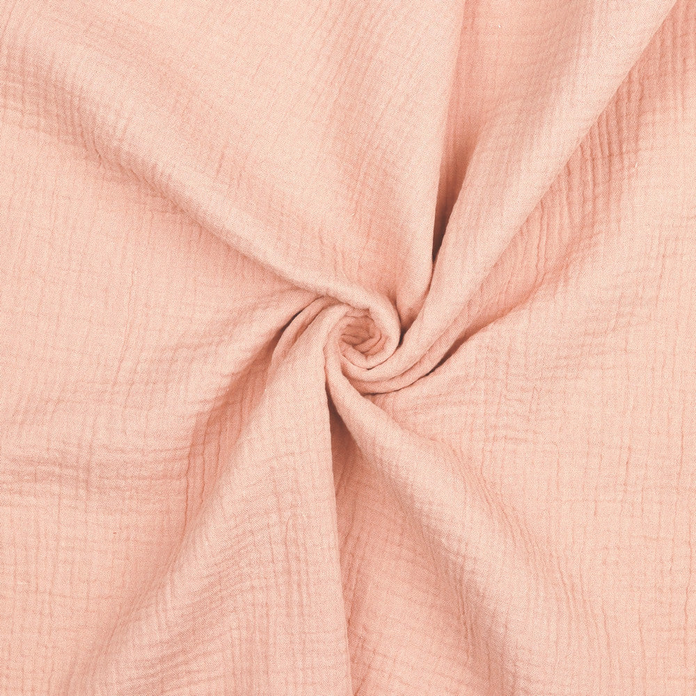 LYS ROSADOUBLE GAUZE ØKOLOGISK MUSSELIN – BLØD OG ÅNDBAR