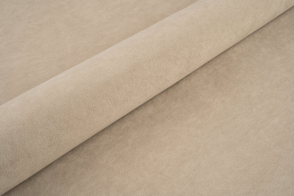 GRÅBRUN TYK MAT VELOUR MØBELSTOF MED FLEECEBAGSIDE