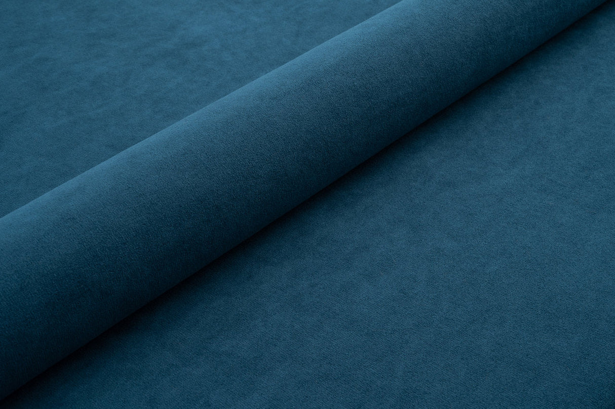 MØRKEBLÅ TYK MAT VELOUR MØBELSTOF MED FLEECEBAGSIDE