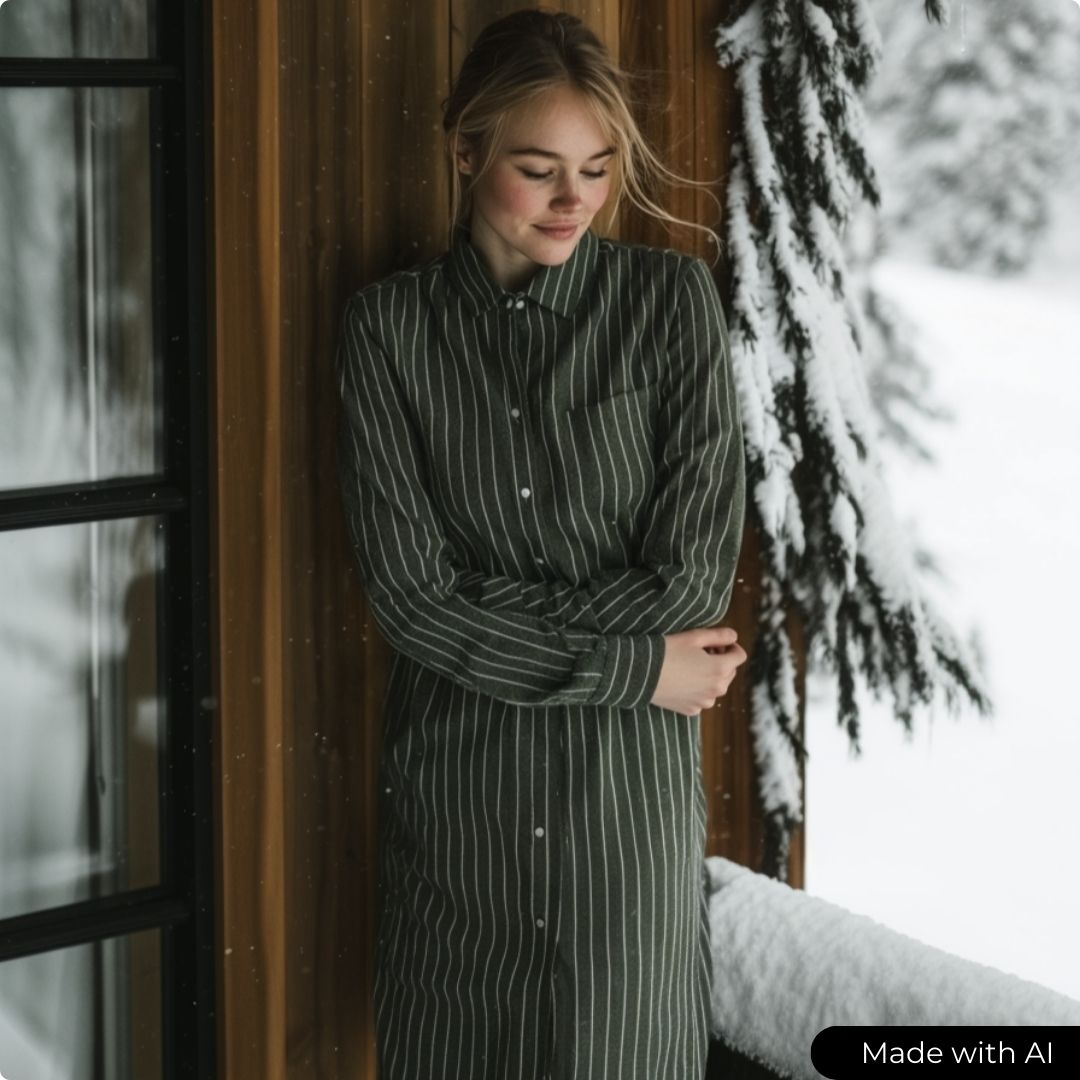 TERRACOTTA TYK STRIBET FLANNEL