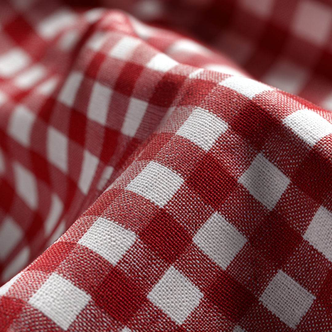 GRÅ 6,5 MM GINGHAM TERN – OEKO-TEX BOMULD, LET & ÅNDBAR