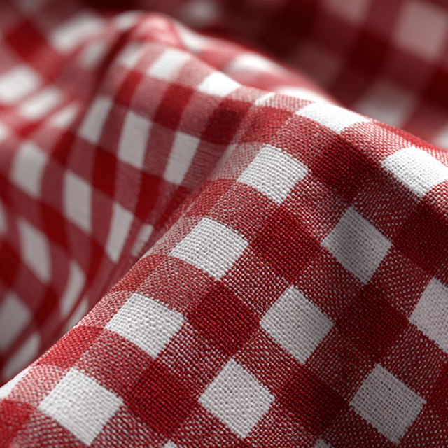 LYSERØD 6,5 MM GINGHAM STRIBER – OEKO-TEX BOMULD, LET & ÅNDBAR