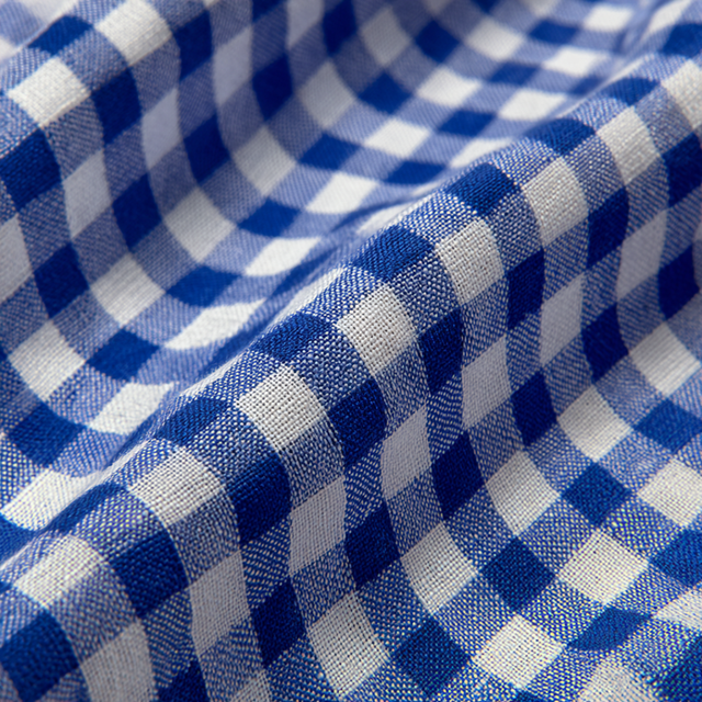 NAVY 6,5 MM GINGHAM STRIBER – OEKO-TEX BOMULD, LET & ÅNDBAR
