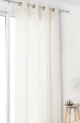 BRANDHÆMMENDE SEMI-TRANSPARENT NATUREL GARDINSTOF - BEIGE