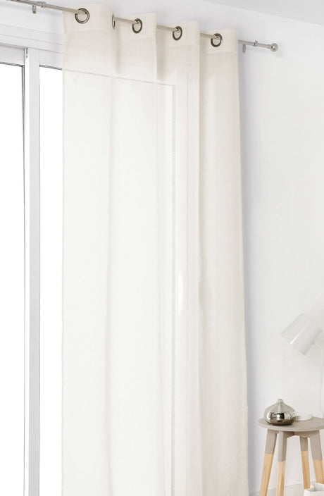 BRANDHÆMMENDE SEMI-TRANSPARENT NATUREL GARDINSTOF - BEIGE