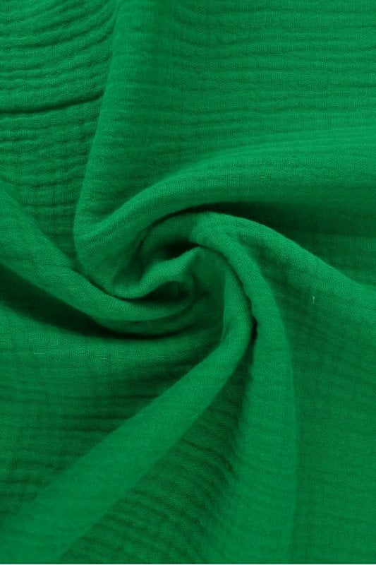GRØN DOUBLE GAUZE MUSSELIN – BLØD & ÅNDBAR