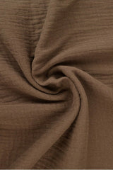BRUN DOUBLE GAUZE MUSSELIN – BLØD & ÅNDBAR