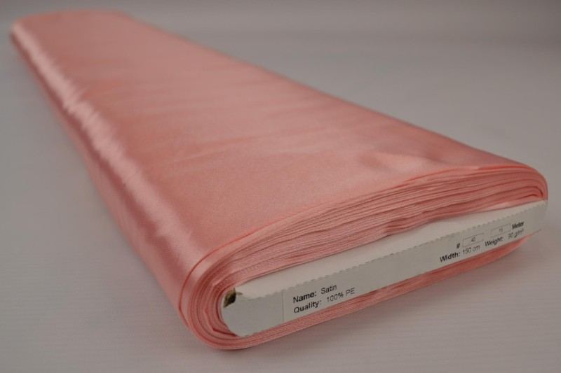LAKSEFARVET PINK SATIN STOF – LET & GLANSFULDT