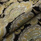 GULD PAISLEY PÅ SORT BOMBAJ JACQUARD MØBELSTOF