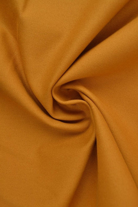 MØRK KARRYGUL BOMULDSCANVAS – TÆTVÆVET 350 g/m², OEKO-TEX produkt