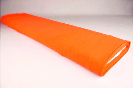 MØRK NEON ORANGE CHIFFON – LET, GENNEMSIGTIG & MED FLOT FALD