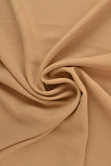 MØRK BEIGE CHIFFON – LET, GENNEMSIGTIG & MED FLOT FALD