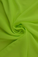 LIME GRØN CHIFFON – LET, GENNEMSIGTIG & MED FLOT FALD