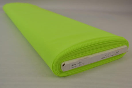 LIME GRØN CHIFFON – LET, GENNEMSIGTIG & MED FLOT FALD