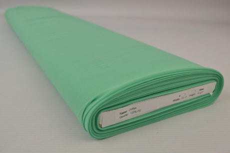 MINT GRØN CHIFFON – LET, GENNEMSIGTIG & MED FLOT FALD