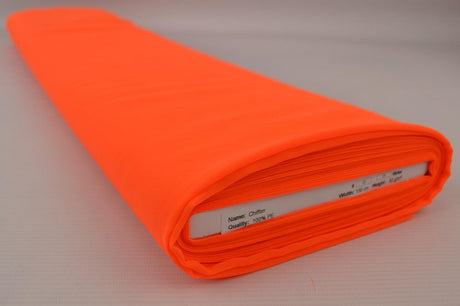 MØRK NEON ORANGE CHIFFON – LET, GENNEMSIGTIG & MED FLOT FALD