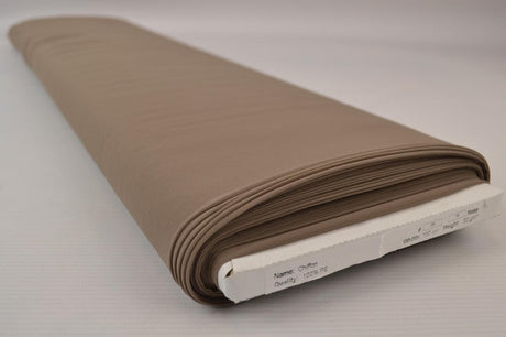 TAUPE CHIFFON – LET, GENNEMSIGTIG & MED FLOT FALD