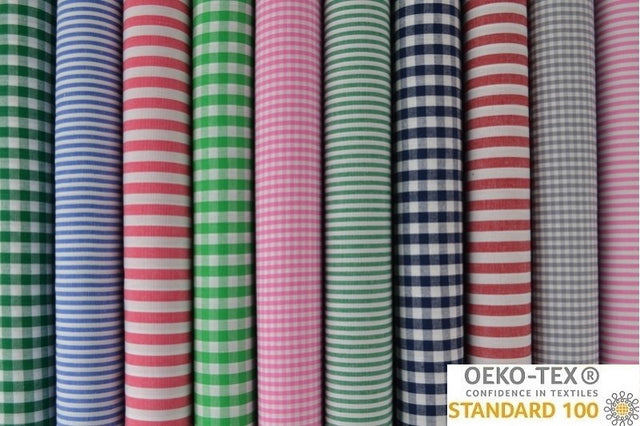RØD 6,5 MM GINGHAM STRIBER – OEKO-TEX BOMULD, LET & ÅNDBAR