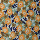 LYSEBLÅ BOMULDSPOPLIN MED STORE RETRO BLOMSTER