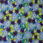 LYSEBLÅ BOMULDSPOPLIN MED BLOMSTERPRINT