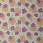 LYSEGRØN BOMULDSPOPLIN MED BLOMSTERPRINT