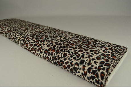 CREME BOMULDSPOPLIN MED LEOPARDPRINT – SORT & BRUN