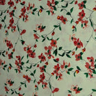 HVID BOMULDSPOPLIN MED BOTANISK BLOMSTERPRINT