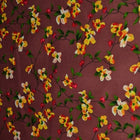 BORDEAUX BOMULDSPOPLIN MED MULTIFARVET DITSY BLOMSTERPRINT