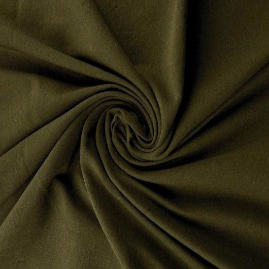 MØRK MOSGRØN BOMULDSJERSEY – NATURLIG, ÅNDBAR & STRÆKBAR