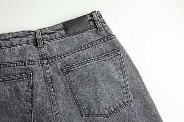 BRUN UVASKET DENIM MED STRÆK – 300 G/M²