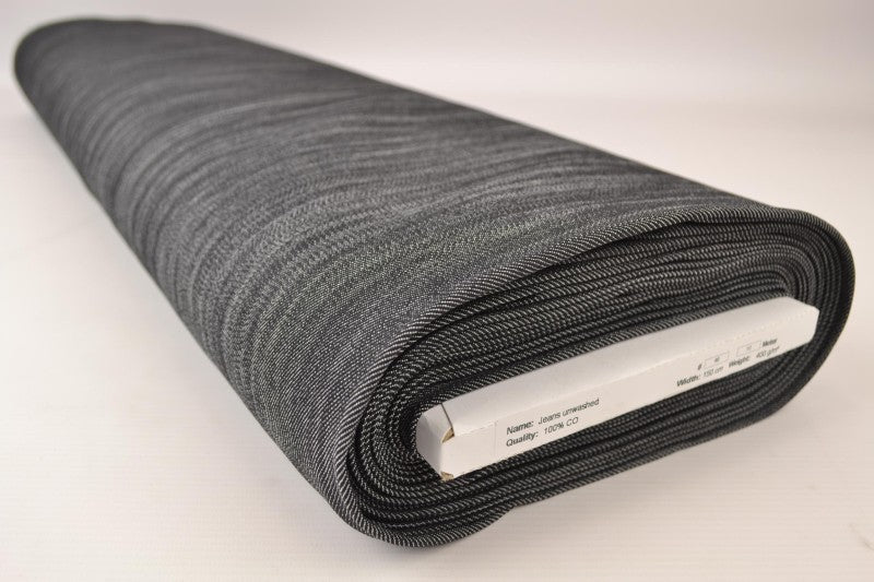 GRÅ UVASKET DENIM MED STRÆK – 300 G/M²