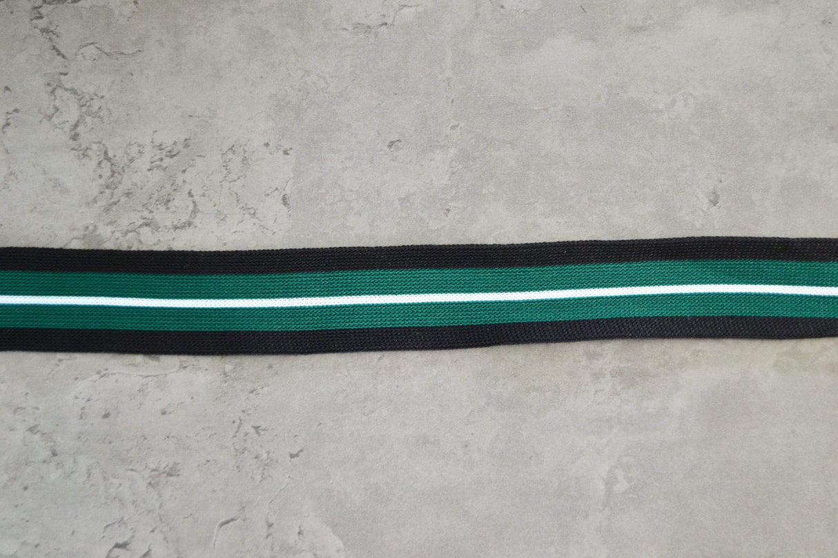 GRØN OG SORT STRIBET BÅND 20MM