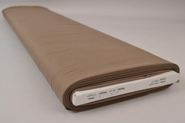 TAUPE BOMULDSPOPLIN