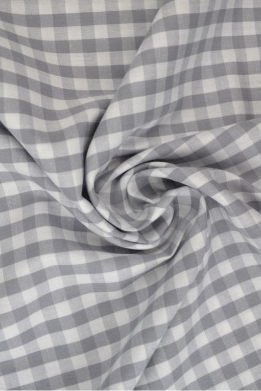 GRÅ 6,5 MM GINGHAM TERN – OEKO-TEX BOMULD, LET & ÅNDBAR
